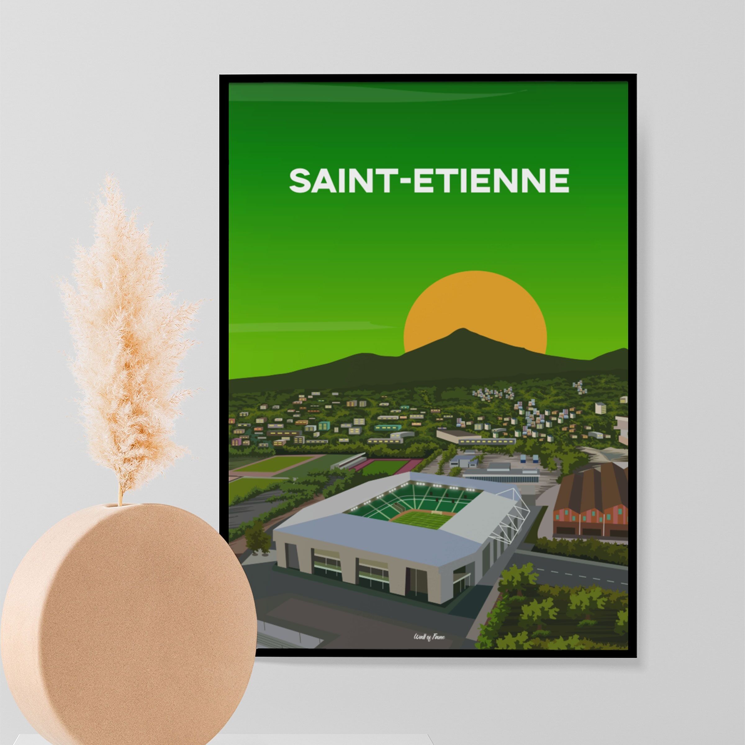 Póster Saint-Etienne visto desde el cielo