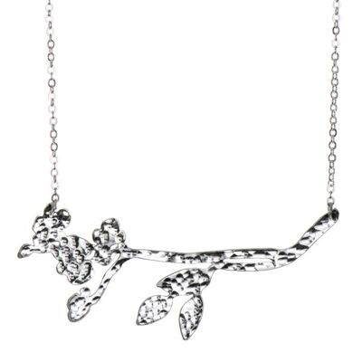 Plated Meadow Floral Necklace - silver