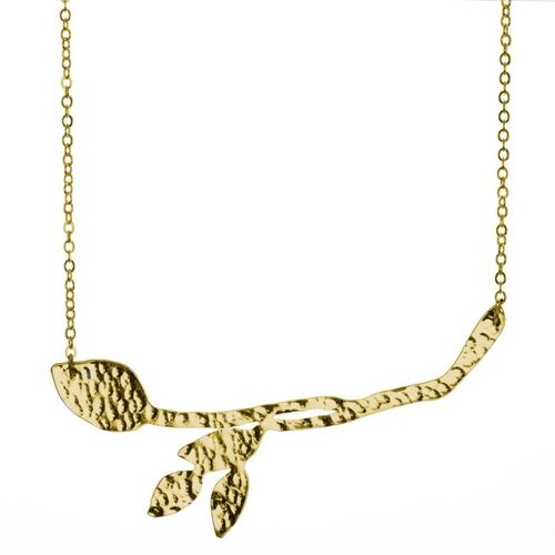 Plated Meadow Leaf Necklace - gold