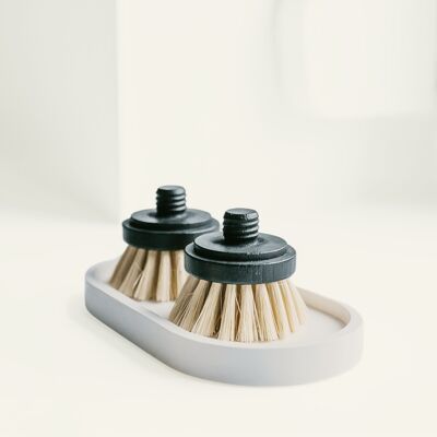 Brosses interchangeables (lot de 2) - en fibres de bois et de sisal