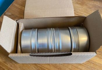 Boîtes en aluminium à couvercle à vis 90 mm x 45 mm 250 ml 6