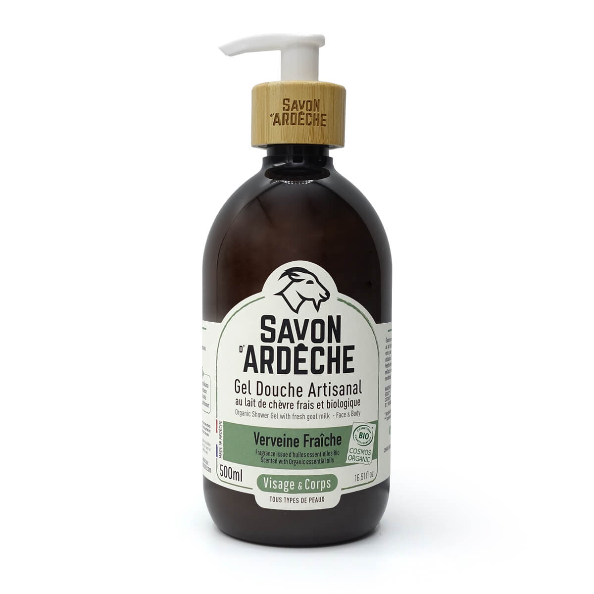Organic Handmade Shower Gel with Fresh Goat's Milk – 500ML - Fresh Verbena