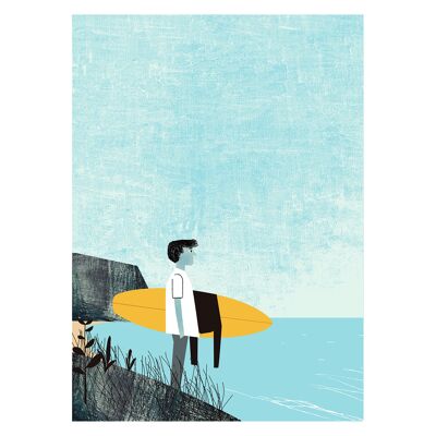 Illustration "Looking for" von Mikel Casal. A4 Reproduktion signiert