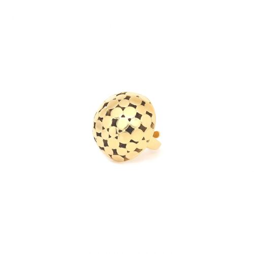 DISCO  bague ajustable demi sphère (doré)