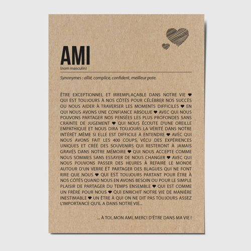 Carte postale définition Ami