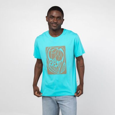Bio-Baumwoll-T-Shirt Amahau blau Fair-Trade-Produkt
