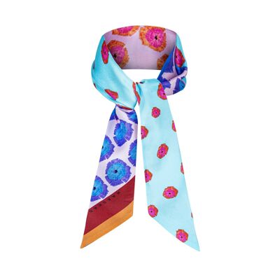 Twilly de soie rose pivoine