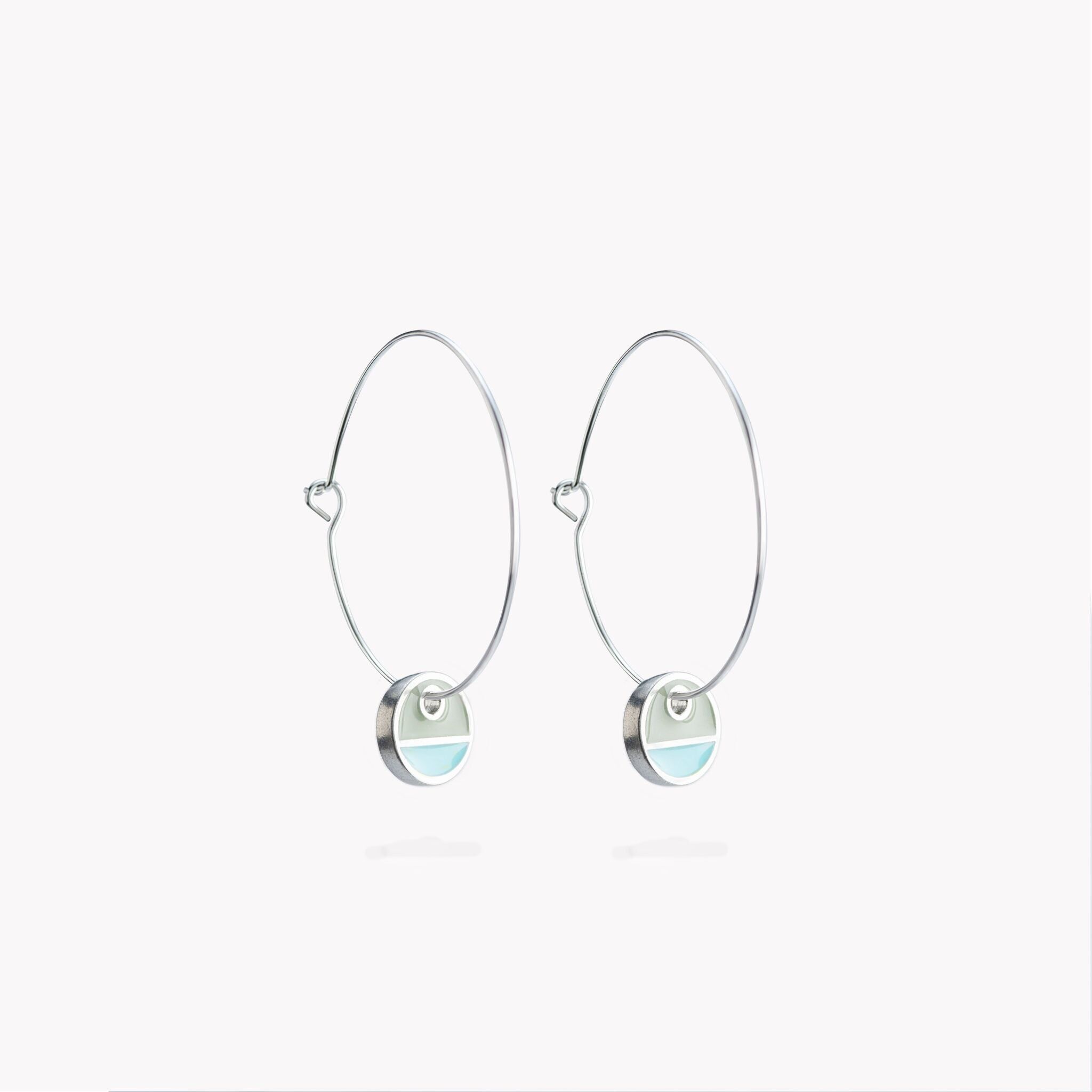 Horizon Hoop Earrings Turquoise