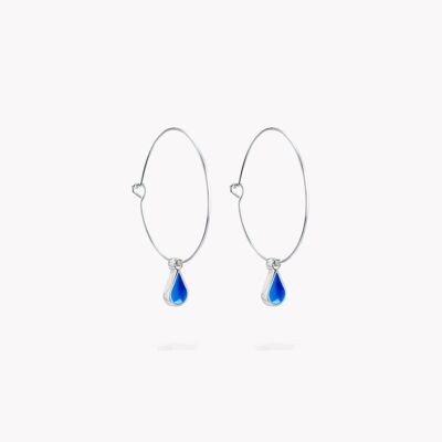 Helena Blue Hoop Earrings