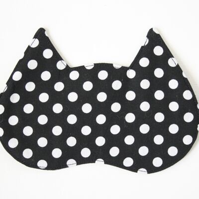 Cat sleeping mask - polkadots black