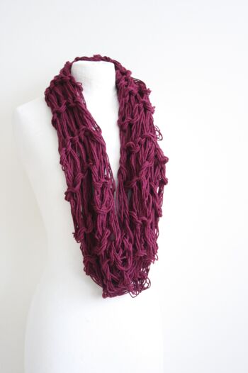 Foulard infini Cerise - acrylique 2