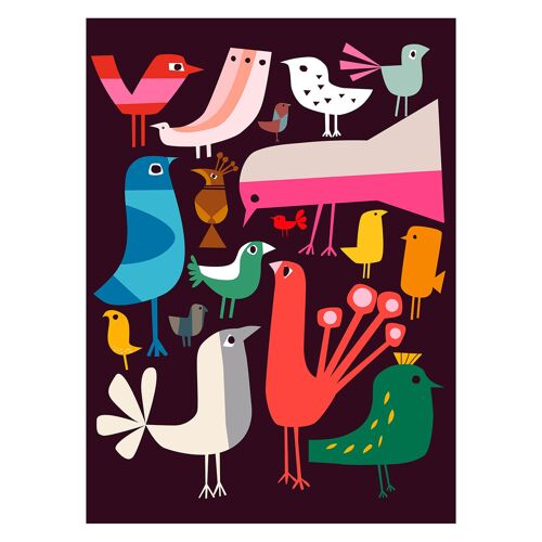 Ilustración "Birds" de Mikel Casal. Reproducción A4 firmada