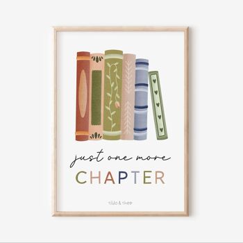 Affiche livres de lecture « One More Chapter » - Art Print Book Reading Corner Gift Bookworm 2
