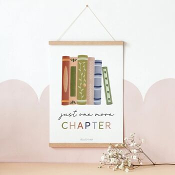 Affiche livres de lecture « One More Chapter » - Art Print Book Reading Corner Gift Bookworm 4