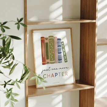Affiche livres de lecture « One More Chapter » - Art Print Book Reading Corner Gift Bookworm 5