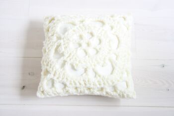 Coussin crochet écru - S 3