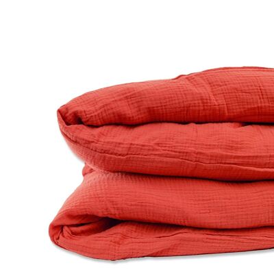 Erdbeer-Bettbezug aus Bio-Baumwolle