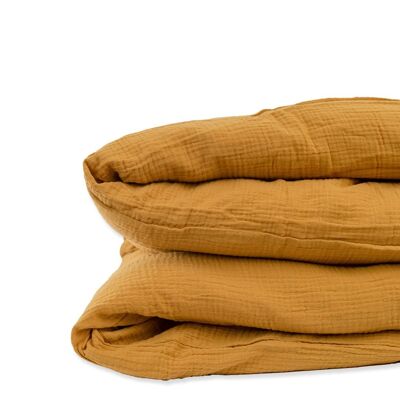 Bettbezug aus Bio-Baumwolle in Honig