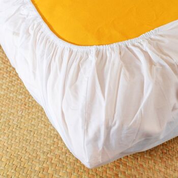 Draps Housse en Coton Bio Blanc 4