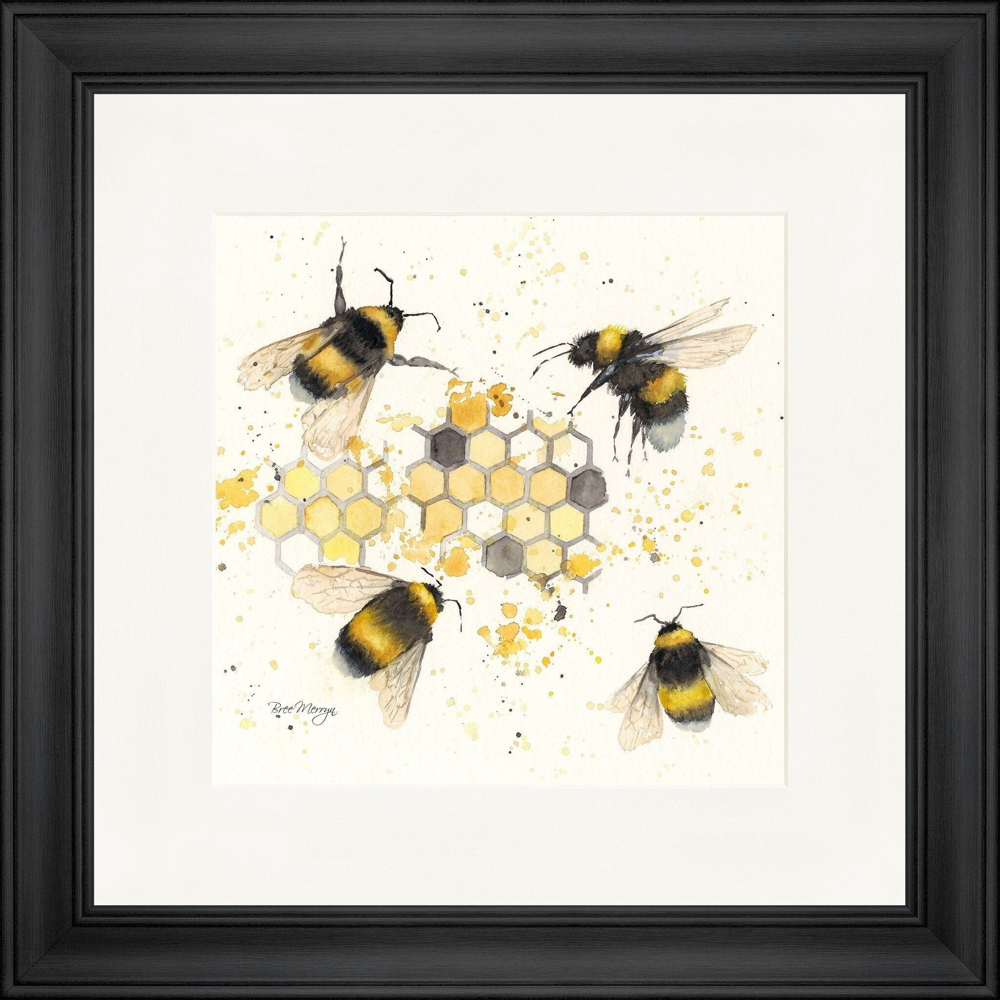 Stampa incorniciata quadrata degli impollinatori