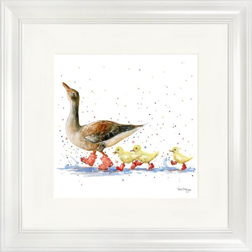 Puddle Parade Square Framed Print