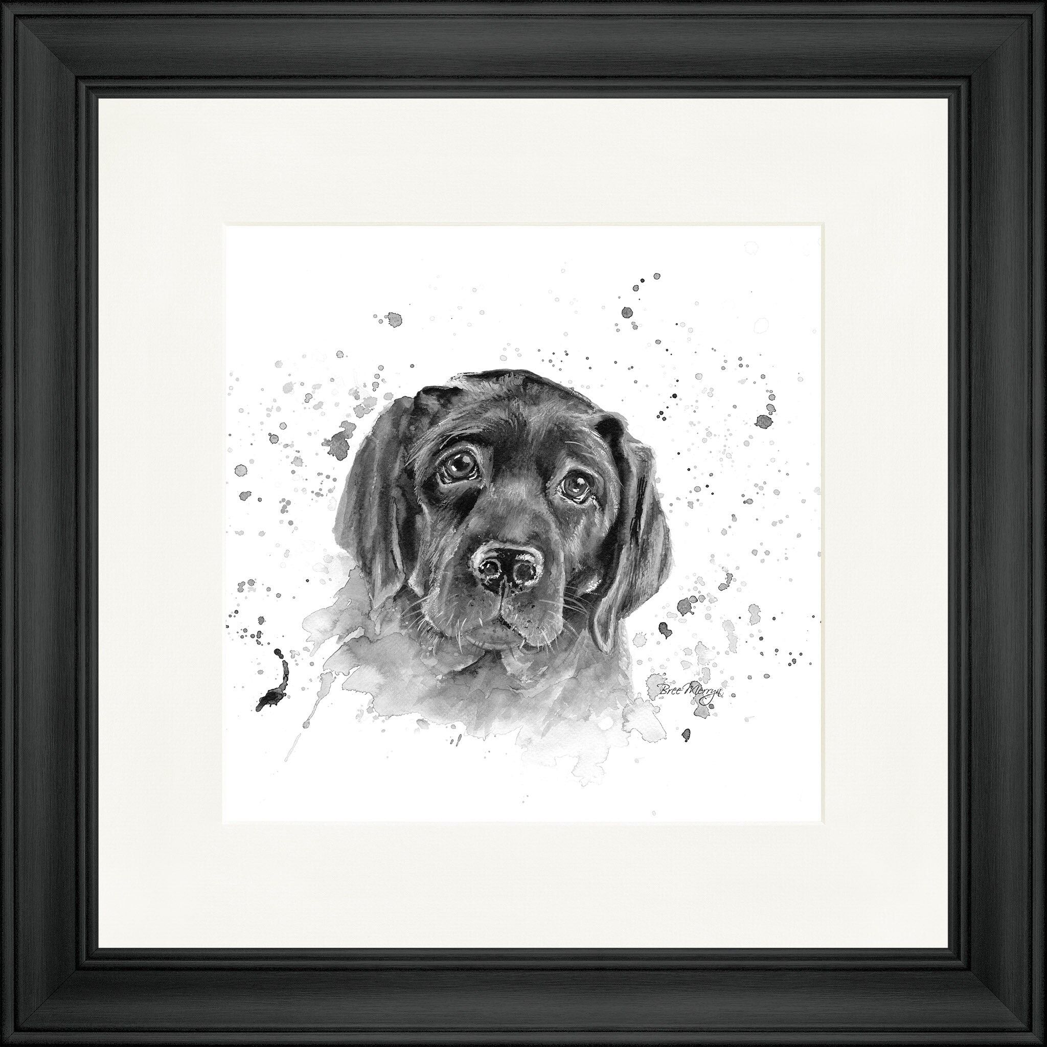 Impresión enmarcada cuadrada Luna B&N