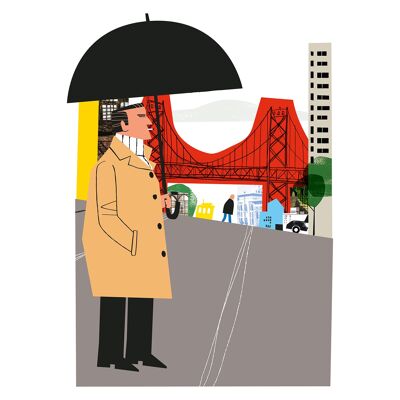 Illustration "San Francisco" von Mikel Casal. A4 Reproduktion signiert