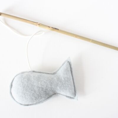 Cat rod with catnip - gray