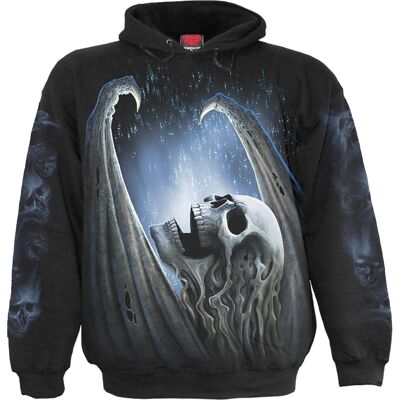 WINGED SKELTON - Sudadera con capucha negra