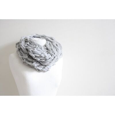 Light gray infinity scarf - acrylic