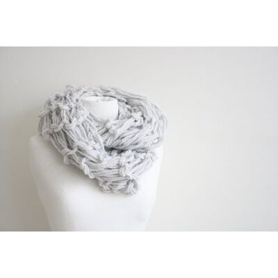 Light gray infinity scarf - wool