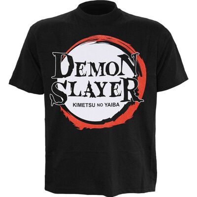 DEMON SLAYER – LOGO - T-shirt con stampa frontale Nera