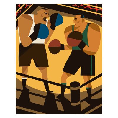 Ilustración "Boxing" de Mikel Casal. Reproducción A4 firmada