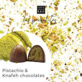 Chocolats de luxe fourrés à la pistache et au knafeh – chocolats au chocolat au lait fourrés à la pistache et au knafeh "dubai bar" 2
