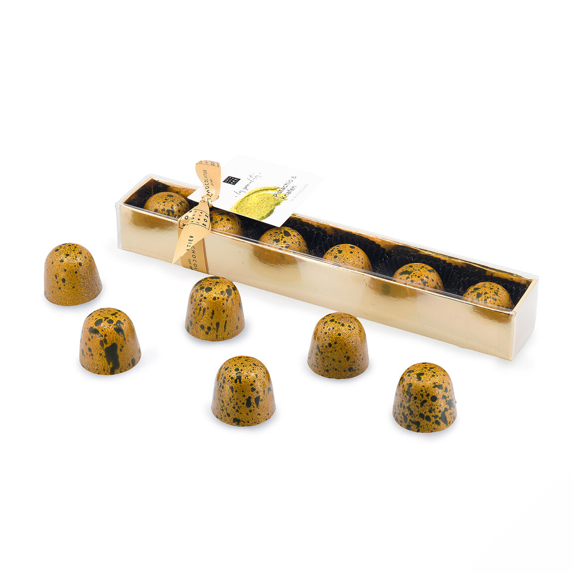 Luxury Chocolates Filled with Pistachio & Knafeh – filled milkchocolate chocolates with pistachio & knafeh "dubai chocolate"