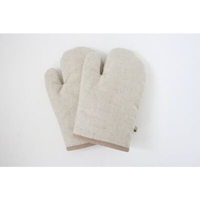Natural cotton oven mitts