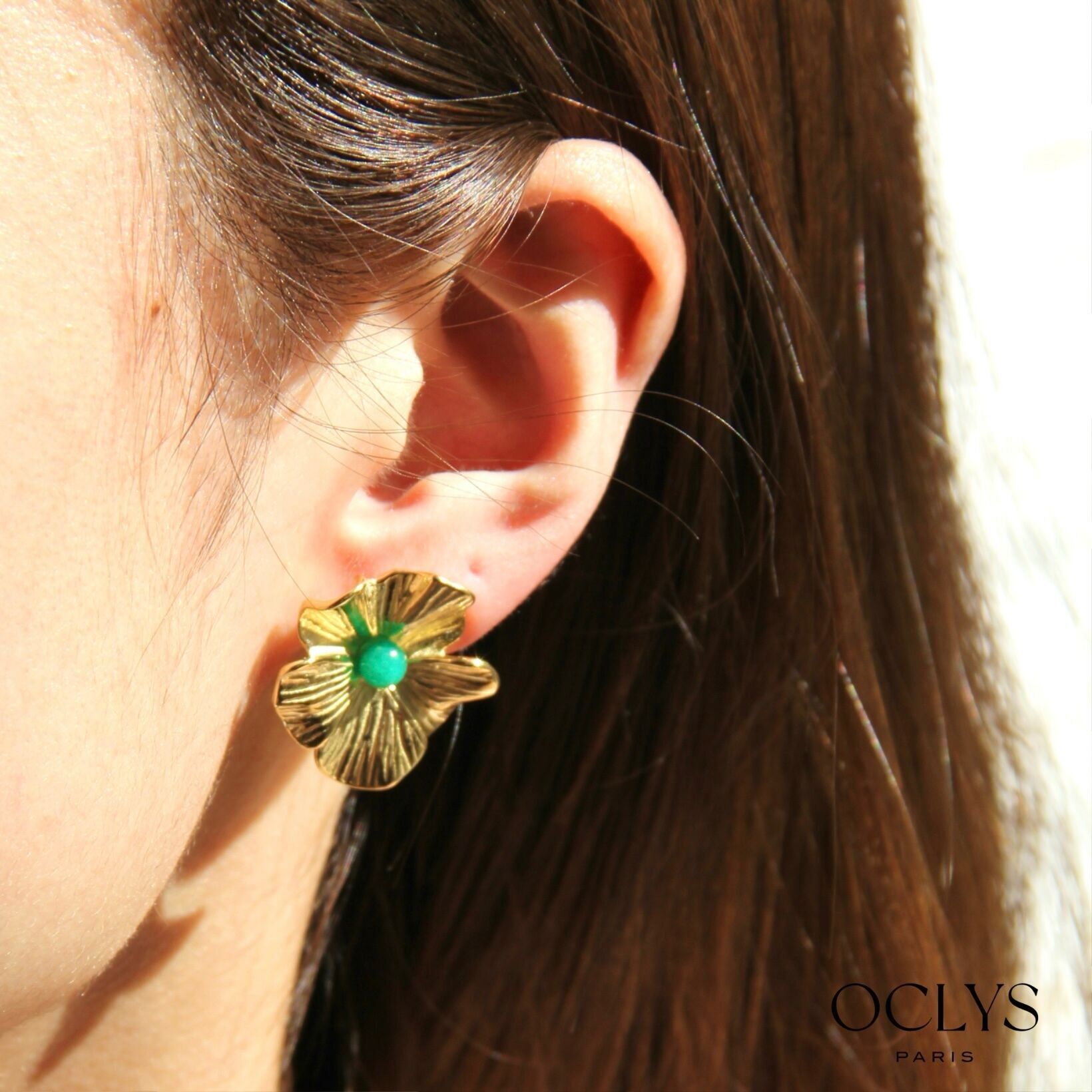 Orecchini fiore Flores in acciaio inossidabile