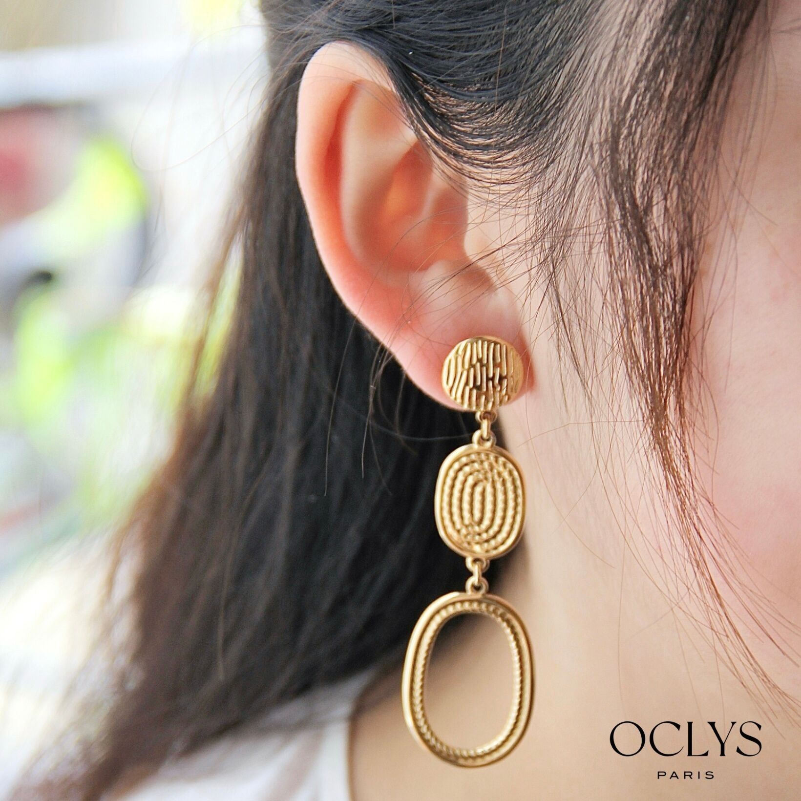 Riu stainless steel dangle earrings