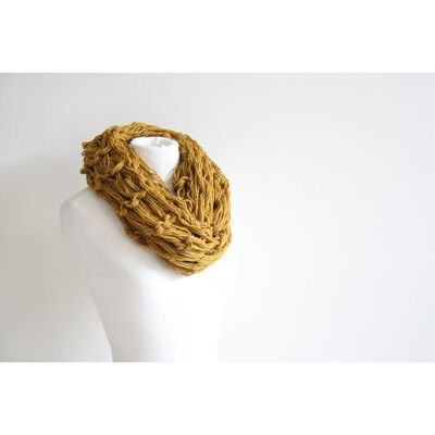 Ocher infinity scarf - acrylic