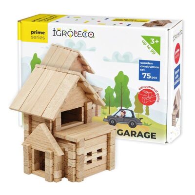 Holzbauspiel Haus mit Garage 75 Teile