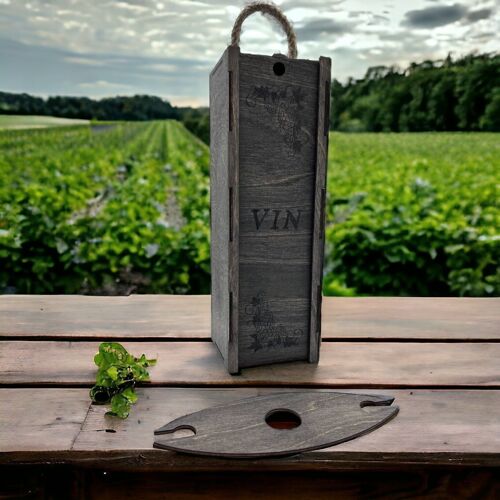 Boîte à vin avec corde "Grappes"