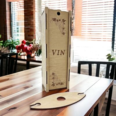 Caja de vino transparente "Uvas"
