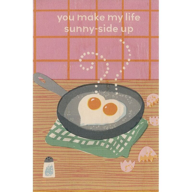 Biglietto di auguri in legno - uova 3CA