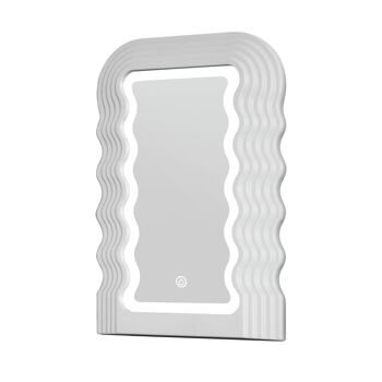 Miroir de table ondulé avec bande LED