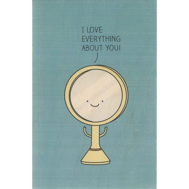 Holzkarte - Grüße 3MO über Dich