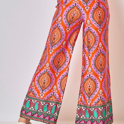 Pantaloni in raso stampato - 3027