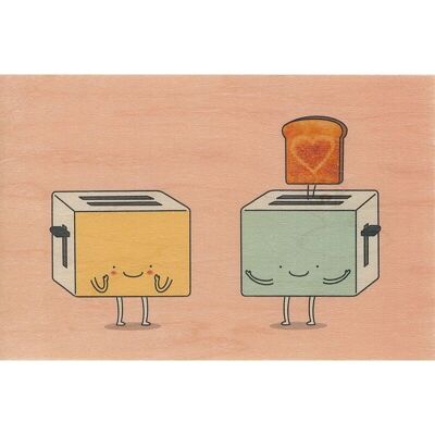 Carte en bois- greetings 3MO toasters