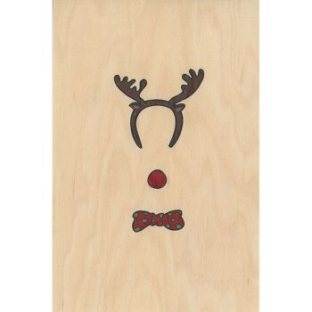 Carte en bois- greetings 3PN cerf