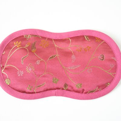 Silk sleeping mask - flowers pink