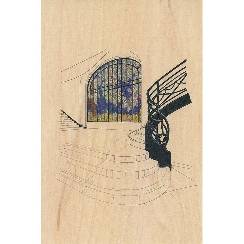 Holzkarte – Pariser Symbole Treppe